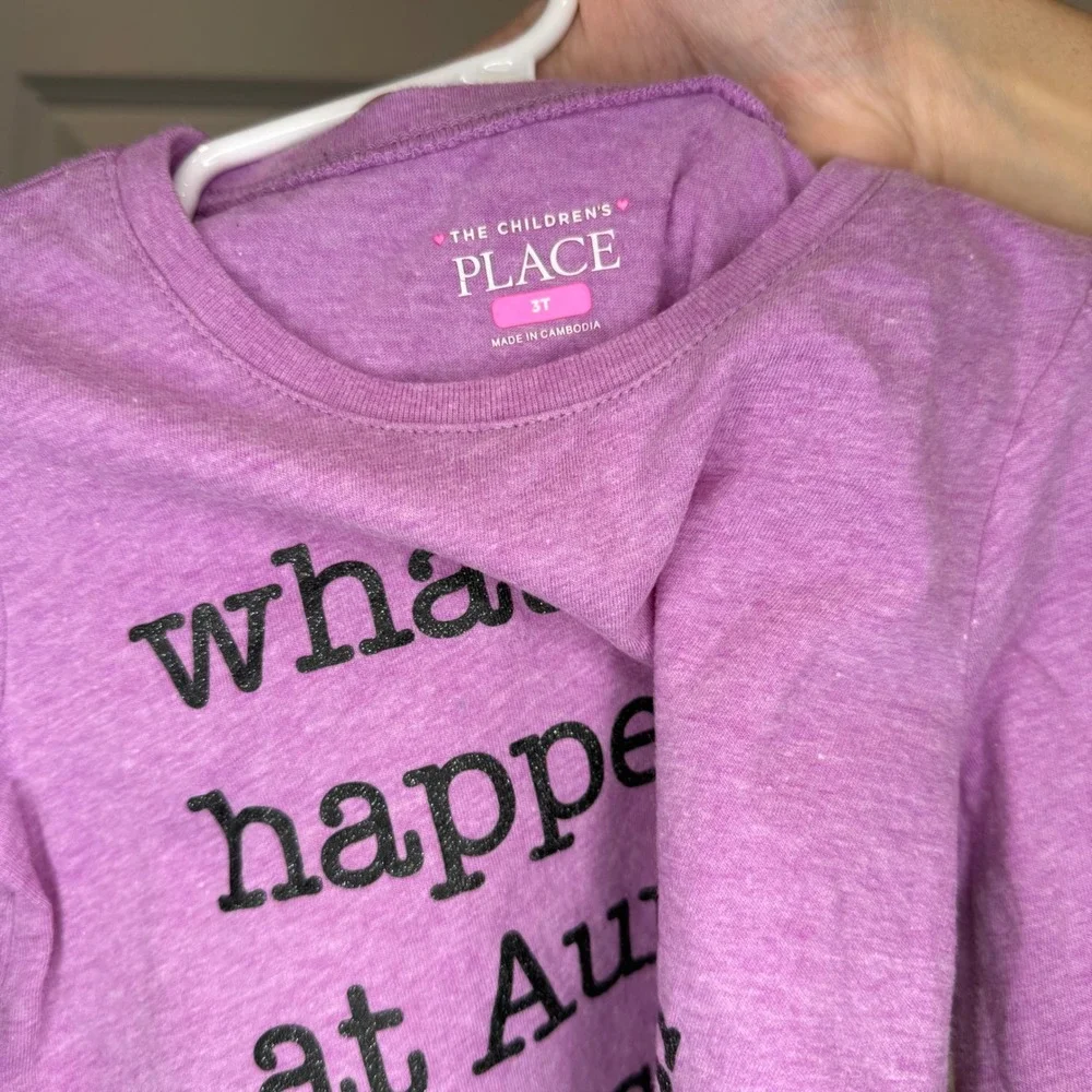Childrens‎ Place Girls Shirt Size 3T Purple Aunties Long Sleeve Top